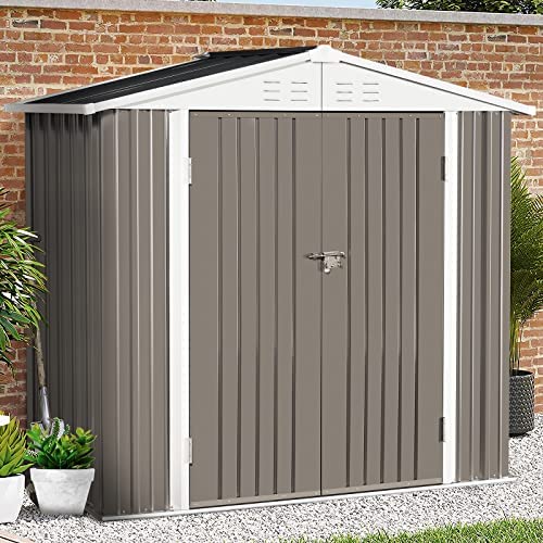 Aoxun Outdoor Storage Shed 4×6 FT, Steel Utility Tool Shed Storage House with Door & Lock for Backyard, Patio, Lawn post thumbnail image