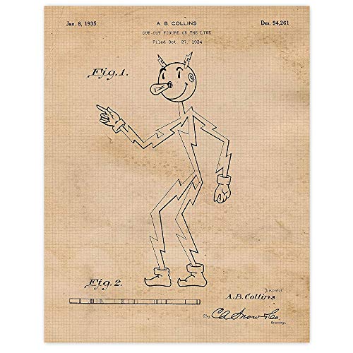 Vintage Reddy Kilowatt Electric Patent Prints, 1 (11×14) Unframed Photos, Wall Art Decor Gifts Under 15 for Home Office Studio School Garage Shop Man Cave Utilities Electric Engineer Fan post thumbnail image