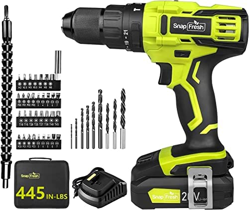 Cordless Impact Drill, SnapFresh 20V 1/2″ Power Drill Set w/ 445in-lbs Torque Max, Variable Speed 1500 RPM, 2.0Ah Battery & 1h Rapid Charger, 43Pcs Bits, Hammer Drill for Home Jobs post thumbnail image