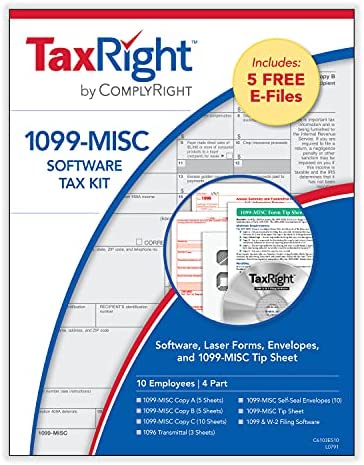 ComplyRight TaxRight 1099-MISC Tax Kit (4-Part) | 10 Recipients |Self-Seal Envelopes | Software with 5 Free EFILE Included post thumbnail image