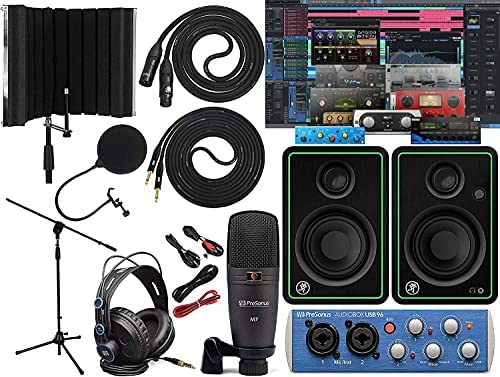 PreSonus AudioBox 96 Audio Interface Bundle with Studio One Artist Software Pack with Mackie CR3-X Pair Studio Monitors and 1/4” Instrument Cable and Microphone Isolation Shield post thumbnail image