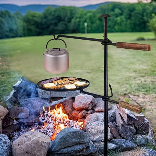 BreeRainz Swivel Campfire Grill,360° Adjustable Camp Grill Over Fire Pit Grill,Multipurpose Cooking Equipment for Camping Outdoor BBQ post thumbnail image