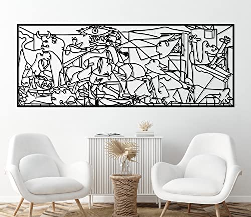 Guernica Extra Large Metal Wall Art, Pablo Picasso Guernica Wall Decor, Guernica Painting for Modern Living Room, Bedroom, Office, Boho Large Wall Art,Picasso Artwork, Picasso Minimal Line Art (Black, 200 x 76.5 cm / 78.7 x 30.1”) post thumbnail image