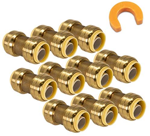 [11-Pack] PROCURU 1/2-Inch PushFit Combo Kit – 1/2″ PushFit Couplings (10 pcs) Plus 1/2″ Disconnect Clip (1 pc), Plumbing Fittings for Copper, PEX, CPVC Pipe (8X1012-11T) post thumbnail image