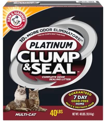 ARM & HAMMER Clump & Seal Platinum Cat Litter, Multi-Cat, 40 lb post thumbnail image