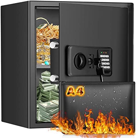 1.5 Cubic Home Safe Fireproof Waterproof with Digital Keypad Key, Anti-Theft Fireproof Safe with Fireproof Document Bag, Security Safe Box for Pistol Money Medicine Important Documents post thumbnail image