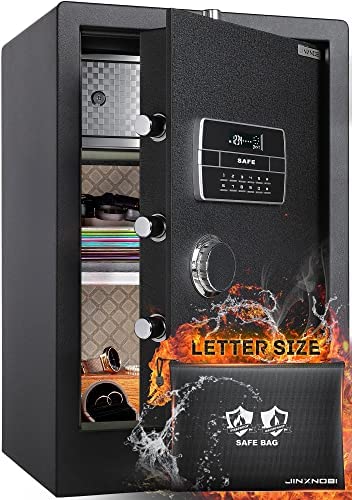 JINXNOBI Large Safe Box for Home,4.2 Cubic Feet Home Safe Box with Big Fireproof Waterproof Safe Bag,27.6in Security Safe Box,Big Safe with Electronic Keypad Digital Lock for Home Office Hotel post thumbnail image