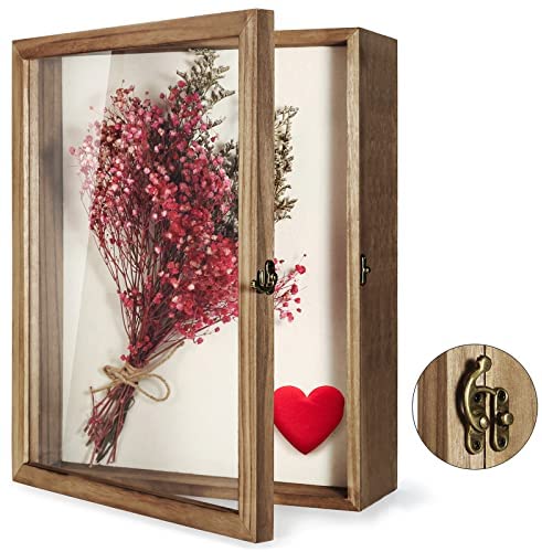 TJ.MOREE Shadow Box Display Case 13 x 16 Flowers Shadow Box Frame with Glass Window Picture Frame Wedding Bouquet Memorabilia Medals Photos Memory Box for Keepsakes post thumbnail image