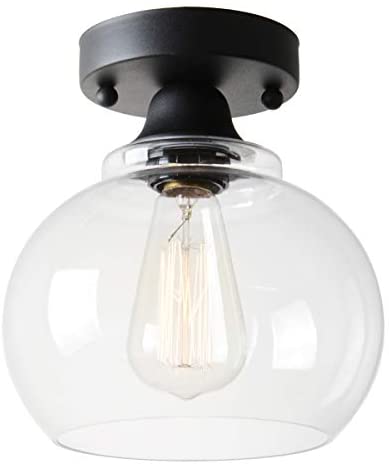 VILUXY Semi Flush Mount Ceiling Light, Industrial Clear Glass Shade Light Fixtures Ceiling for Hallway, Schoolhouse, Entryway, Kitchen, Dining Room, Laundry Room post thumbnail image