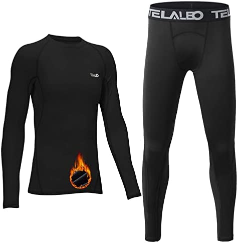 TELALEO Youth Boys’ Girls’ Thermal Compression Shirt Long Sleeve Fleece Lined Base Layer Athletic Football Undershirt post thumbnail image