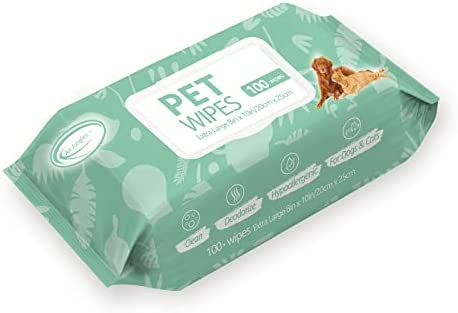 Air Jungles Pet Grooming Wipes for Dogs and Cats 100 Count, 8″ x 10″ Extra Large Plant-Based Earth-Friendly Hypoallergenic Deodorizing Pet Wipes for Paws Body Face Ear Butt post thumbnail image