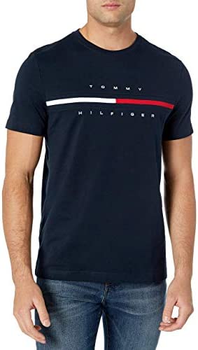 Tommy Hilfiger Men’s Short Sleeve Signature Stripe Graphic T-Shirt post thumbnail image