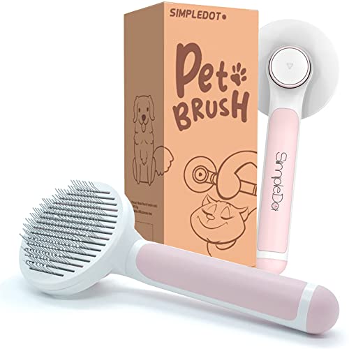 SimpleDot Self Cleaning Slicker Brush for Dogs and Cats, Pet Grooming Brush, Pet hair brush for Removes Undercoat Loose hair, Mats, Tangled and Dirt, Massages, for all hair types Dogs and Cats (Pink) post thumbnail image