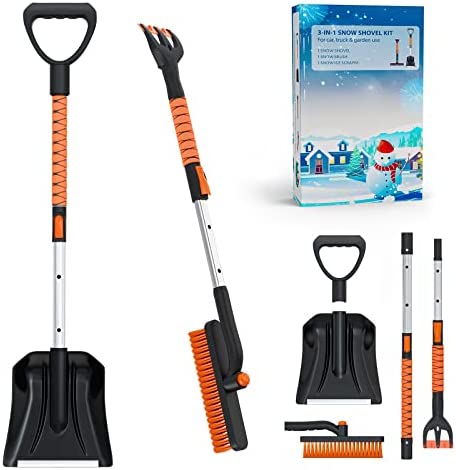 Snow Shovel Brush Removal Tools – 3 in 1 Retractable Car Snow Shovel, Rotatable Snow Brush, Ice Scraper, Car Winter Kit, Portable Emergency Snow Removal Shovel Snow Brush for Car Truck Camping Outdoor post thumbnail image