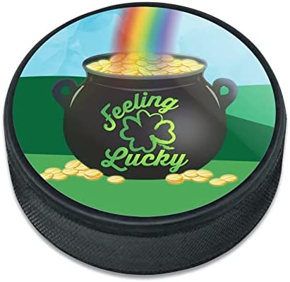 St. Patrick’s Day Feeling Lucky Pot of Gold Ice Hockey Puck post thumbnail image