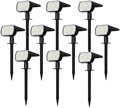 NANANARDOSO Landscape Spotlights, 10 Pack-56 LED Solar Garden Lights, Auto On/Off and 3 Light Modes, Waterproof Solar Lights for Pathway, Yard Garden, Driveway, Cool White – Solar Spot Lights Outdoor. post thumbnail image