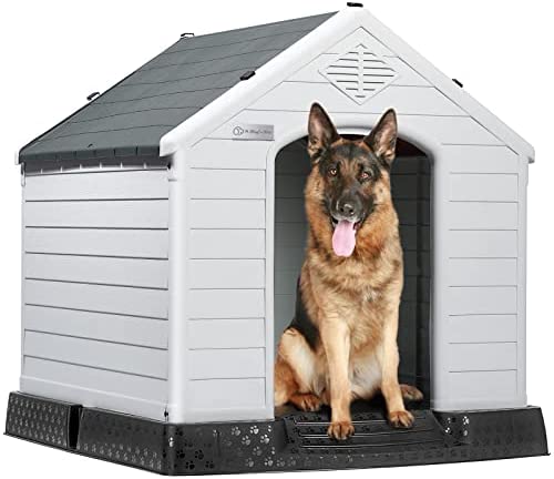 LEMBERI Durable Waterproof Plastic Dog House for Small to Large Sized Dogs, Indoor Outdoor Doghouse Insulated Puppy Shelter with Elevated Floor, Easy to Assemble,Ventilation Design Dog Home Gray post thumbnail image