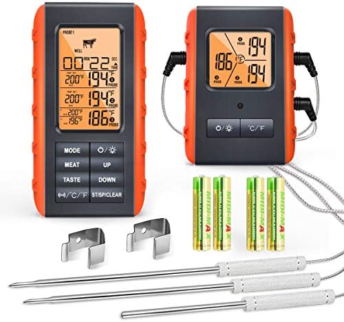 Wireless Meat Thermometer for Grilling Smoking – Kitchen Food Cooking Candy Thermometer with 3 Probes – Monitor Ambient Temperature Inside The Grill Smoker BBQ Oven Thermometer, 490ft post thumbnail image