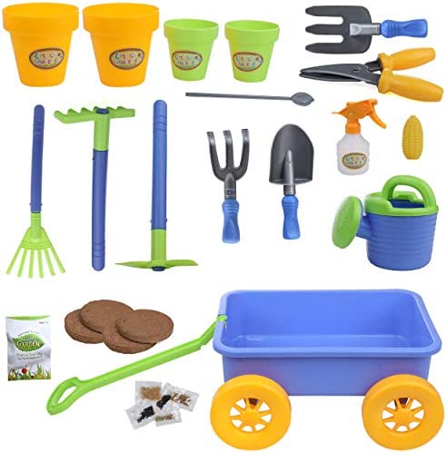 IQ Toys Budding Gardener Wagon and Tool Set for Kids 16 Pieces with Soil, Gardening Seeds, Water Pail, Planting Pots, Rake and More Accessories post thumbnail image