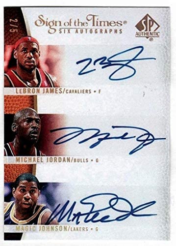 2007 SP Authentic Sign of the TImes AUTO Jordan Kobe Magic LeBron Dr J Garnett AUTO #LBEJJB Facsimile Autograph Reprint post thumbnail image