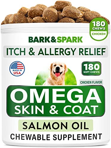 Bark&Spark Omega 3 for Dogs – 180 Fish Oil Treats for Dog Shedding, Skin Allergy, Itch Relief, Hot Spots Treatment – Joint Health – Skin and Coat Supplement – EPA & DHA Fatty Acids – Salmon Oil post thumbnail image