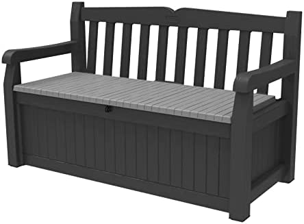 Keter Solana 70 Gallon Storage Bench Deck Box for Patio Furniture, Front Porch Decor and Outdoor Seating – Perfect to Store Garden Tools and Pool Toys, Grey post thumbnail image