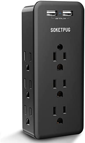 Surge Protector, Outlet Extender with 9 Outlets, Multi Plug Outlet with 2 USB Ports(Smart 2.4A Total), USB Wall Charger Power Strip, Plug Extender, Outlet Splitter College Dorm Room Essentials, Black post thumbnail image