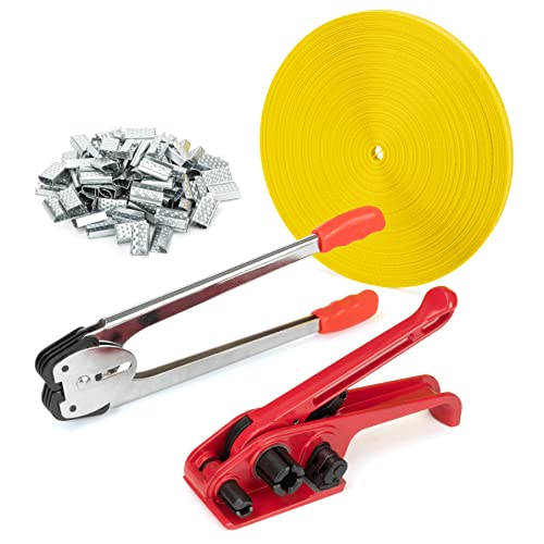 Poly Strapping Tensioner & Cutter Manual Banding Sealer Tools Set with PP Plastic Strapping Kit 4000″Length, 100 Metal Seals post thumbnail image