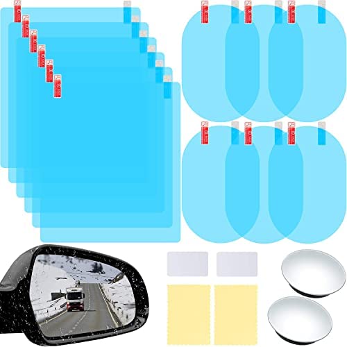 Boao 16 Pieces Car Waterproof Film Anti Rain Mirror Film Waterproof Car Blind Spot Side View Mirror Film Frameless Convex Rear View Mirror Rainproof for Cars Suv Trucks Bus post thumbnail image