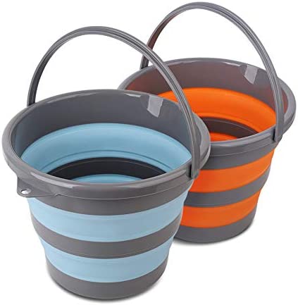 2 Pack Collapsible Plastic Bucket with 2.6 Gallon (10L) Each, Foldable Round Tub for House Cleaning, Space Saving Outdoor Waterpot for Garden or Camping, Portable Fishing Water Pail (Blue & Orange) post thumbnail image