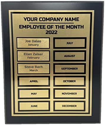 Trophy Hut Employee of The Month Custom Sublimated Plaque. Choose Black Or Walnut Finish. 10×13 Plaque with Custom Plates Available for Each Month of The Year. post thumbnail image