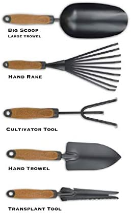 Olmsted Forge Garden Tool Set, 5 Pieces, Heavy Duty Powder Coated Steel, Cork Handle post thumbnail image