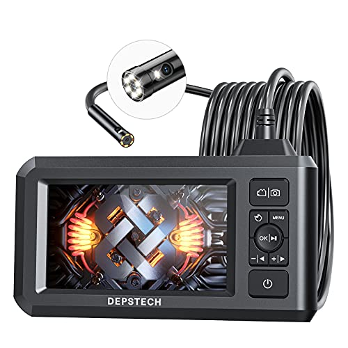 DEPSTECH Dual Lens Industrial Endoscope, 1080P Digital Borescope Inspection Camera, 7.9mm IP67 Waterproof Camera, Sewer Camera with 4.3″ LCD Screen,7 LED Lights,16.5FT Semi-Rigid Cable,32GB Card-Black post thumbnail image