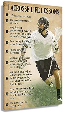 Vintage Lacrosse Posters Educational Knowledge Art Quotes Wall Decor Canvas Inspirational Wall Art Prints Picture Life Lessons Modern Painting for Boys Bedroom Framed 16×24 inch(40x60cm) post thumbnail image