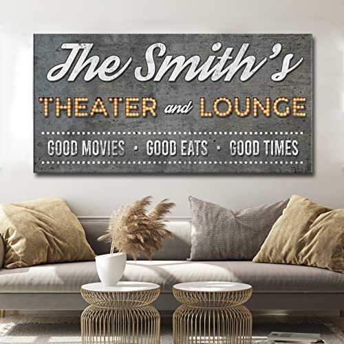 TAILORED CANVASES Theater Wall Decor – Personalized Movie Cinema Art Print Canvas for Studio Room Accessories, Home Media Room, Entertainment Hall, Living Room, Lounge Area – Theater in Concrete Grey post thumbnail image