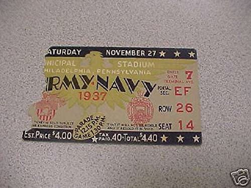 Adelson Sports Original 1937 ARMY vs NAVY FOOTBALL TICKET STUB. ARMY WINS 6-0 post thumbnail image