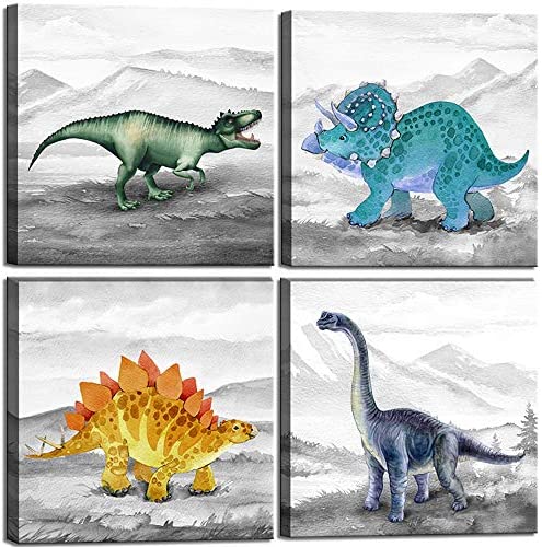 Dinosaur Bedroom Decor Wall Art Prints Gift Idea for Nursery and Kids Room Canvas Wall Art Watercolor Dinosaur Boys Room Decor Framed Wall Art 4 Pieces Canvas Art Print Gallery Wrapped Wall Art Prints Teen Room Décor post thumbnail image