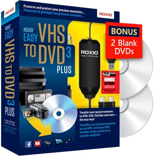 Roxio Easy VHS to DVD 3 Plus | VHS, Hi8, V8 Video to DVD or Digital Converter | Amazon Exclusive 2 Bonus DVDs [Windows] post thumbnail image