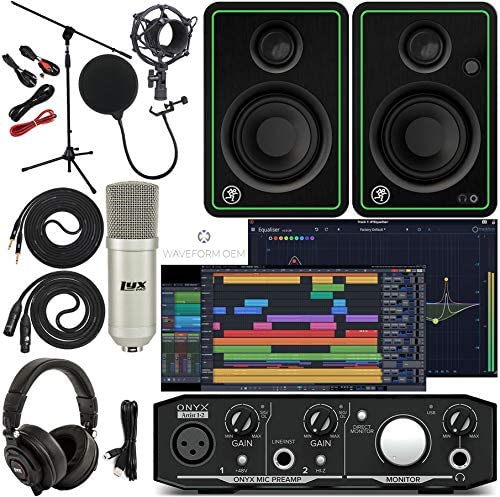 Mackie Onyx Artist 1-2 Audio Interface With Music Production Software, CR3-X Monitor Pair Condenser Studio Microphone, XLR, Headphones, Mic Stand post thumbnail image