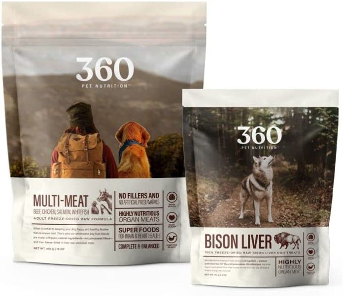 360 Pet Nutrition Freeze Dried Raw Complete Meal for Adult Dogs, High Protein, Omega 3’s, No Fillers, Made in The USA + Bison Liver Treat post thumbnail image