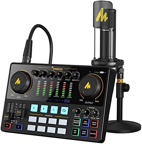 MAONO Podcast Equipment Bundle with Audio Interface and XLR Condenser Microphone, MaonoCaster with 48V Phantom Power, Bluetooth for Podcast, Streaming, Voice Over, Youtube, PC, Guitar (AME2A) post thumbnail image