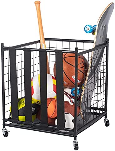 Oududianzi Ball Storage, Rolling Sport Balls Cart, Ball Organizer for Garage, Garage Organizer Sport Rack, Ball Basket Storage with Elastic Straps, Garage Sports Equipment Organizer for Kinds Balls post thumbnail image