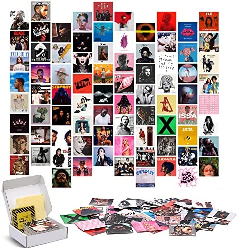 AfriOz 80pc 4×4″ Aesthetic Album Cover Posters For Wall Decor With Glue Dots | Trendy Room Posters Perfect for Dorm Decor or Rapper Wall Dorm Photo | Album Cover Posters For Room Aesthetic Collage Kit post thumbnail image