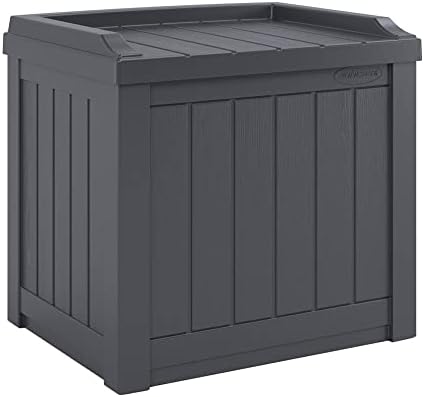 Suncast 22 Gallon Indoor or Outdoor Backyard Patio Small Storage Deck Box with Attractive Bench Seat and Reinforced Lid, Cyberspace post thumbnail image