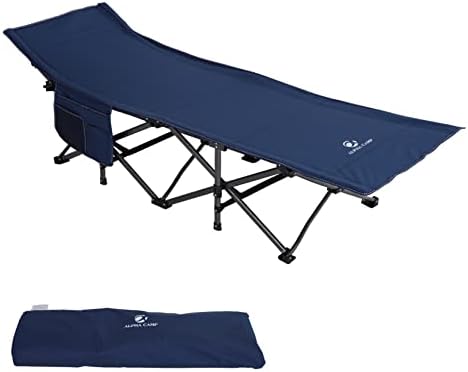 HIGH POINT SPORTS Folding Camping Cot, Tent Folding Bed Support 600lbs Portable Sturdy Camp Sleeping Cot, Lightweight Outdoor Bed with Carry Bag for Adults Navy Blue post thumbnail image