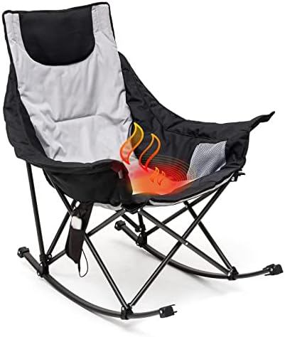 SUNNYFEEL Oversized Heated Camping Chair, Folding Rocking Camping Chairs with Luxury Padded Recliner,Carry Bag, 500 LBS Heavy Duty for Lawn/Outdoor/Picnic/Patio, Portable Rocker Camp Chair post thumbnail image