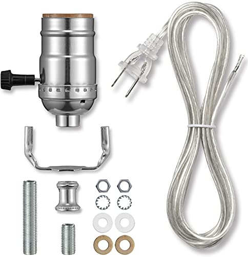 Lamp Socket Replacement Kit, Lamp Parts for Rewire or Repair Table and Floor Lamps, Includes 3 Way Socket, 12 Foot Matching Cord and Essential Hardware, DIY Lamp Making Kit for Do It Yourself (Silver) post thumbnail image