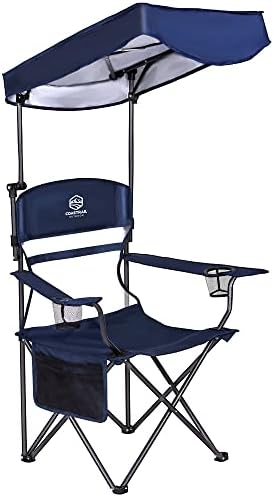 Coastrail Outdoor Canopy Camping Chair Multi-Position Adjustable Folding Shade Chair SPF 50+ Sun Protection with Cup Holder & Storage Pockets, Patio, Blue,Extra Large post thumbnail image