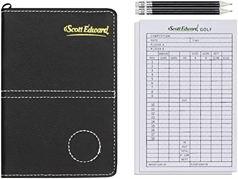 Scott Edward Golf Scorecard Cover Leather Scorecard Holder Statistic and Score Tracking Waterproof Soft Thick Umpire Lineup Card Holder post thumbnail image