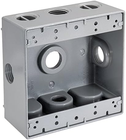 TOPAZ 1/2″ 5 Hole Double Gang Weatherproof Box, Gray post thumbnail image